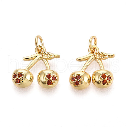 Brass Micro Pave Cubic Zirconia Charms KK-N265-30G-1