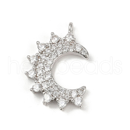 Brass Micro Pave Cubic Zirconia Pendants KK-M322-44P-1