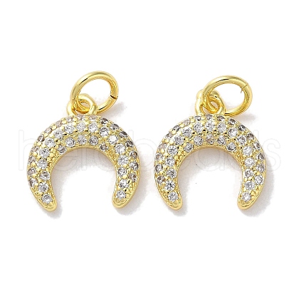 Rack Plating Brass Micro Pave Cubic Zirconia Pendants KK-Z039-22G-1