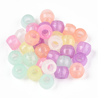 Transparent Luminous Acrylic Beads X-OACR-N137-34-1