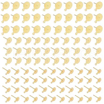 150Pcs 3 Size Brass Stud Earring Findings KK-ZZ0001-13G-1