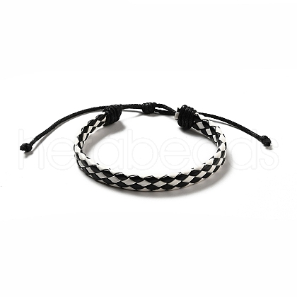 PU Imitation Leather Braided Cord Bracelets for Women BJEW-M290-01J-1