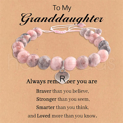 Natural Pink Zebra Jasper Round Beaded Stretch Bead Bracelets WGC8311-18-1