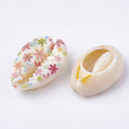 Printed Cowrie Shell Beads SHEL-S274-27I-1