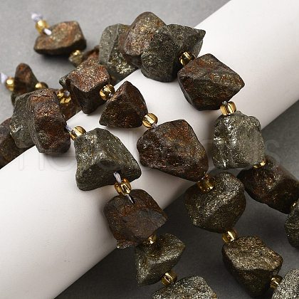 Raw Rough Natural Pyrite Beads Strands G-Z087-A06-1