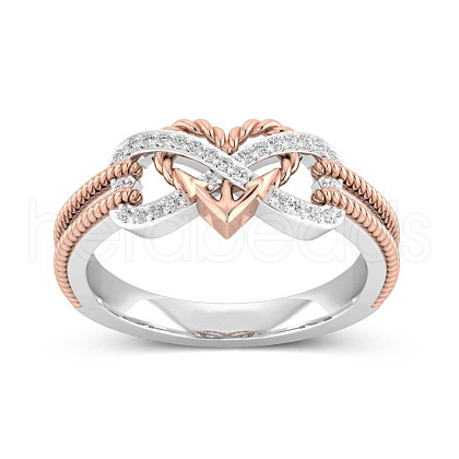 Heart & Infinity Alloy with Crystal Rhinestone Finger Rings for Women FS-WG07318-11-1