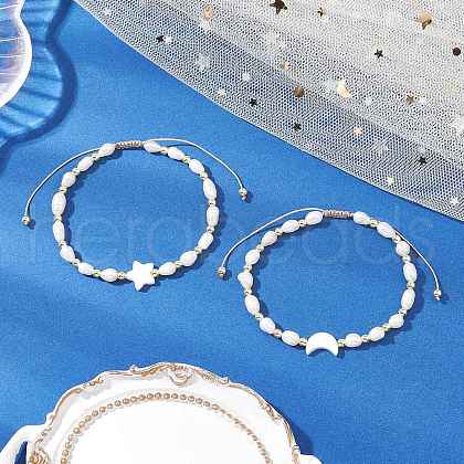 Mother's Day Jewellery 2Pcs Adjustable Braided Nylon Thread Bracelets BJEW-JB11662-1