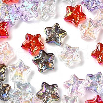 UV Plating Transparent Acrylic Beads MACR-F083-03-1