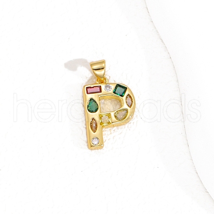 Brass Micro Pave Cubic Zirconia Pendants PW-WG10C3A-04-1