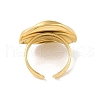 Corrugated Oval 304 Stainless Steel Open Cuff Ring for Women Men RJEW-Z038-03G-3