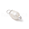 Natural Cultured Freshwater Pearl Rice Pendants PALLOY-JF03919-01-4