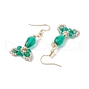 Fishtail 304 Stainless Steel Glass Dangle Earrings EJEW-MZ00458-02-3