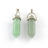 Green Aventurine Stone Pendants with Alloy Findings G-R278-28P-1