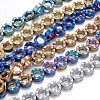 Electroplated Non-magnetic Synthetic Hematite Donut Beads Strands G-F230-13-1