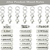DIY Inspirational Word Tibetan Style Alloy Pendants Keychain Making Kits DIY-YW0008-81-2