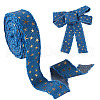 5 Yards Polyester 3D Star Gold Stamping Ribbon OCOR-TAC0023-14C-12