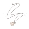 Mother's Day Jewellery Natural Cultured Freshwater Pearl Copper Wire Wrapped Bird Egg Nest Pendant Necklaces NJEW-TA00190-4