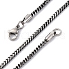 2MM 304 Stainless Steel Wheat Chain Necklaces NJEW-Q013-16A-2