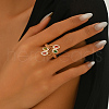 Brass Micro Pave Cubic Zirconia Finger Rings for Women JL0610-2-2