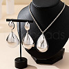 Teardrop with Oval Alloy Pendant Necklaces & Stud Dangle Earrings Sets FS-WGB7D8C-02-1