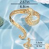 Sea Horse Alloy Cuff Bangles & Cuff Rings Sets WG48924-01-3