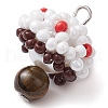 Seed Beads & Natural Tiger Eye Beaded Charms PALLOY-MZ00333-01-3