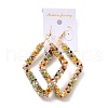 Big Rhombus Glass Seed Beads Dangle Earrings for Girl Women EJEW-I258-01G-3