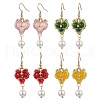 Glass Seed Beads Heart Dangle Earrings EJEW-MZ00336-2
