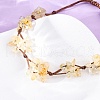 Adjustable Natural Yellow Quartz Braided Bead Bracelets for Women BJEW-U035-02J-2