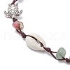 Beach Starfish Turtle Natural & Synthetic Mixed Stone & Natural Cowrie Shell Beaded Anklets AJEW-AN00687-02-4