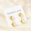 Star 304 Stainless Steel Dangle Stud Earrings EJEW-A125-46G-1