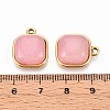 Natural Rose Quartz Square Pendants STAS-N109-211C-G-3
