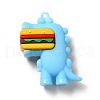 Dinosaur with Hamburger Shape PVC Pendants KY-E012-03D-2