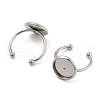 Tarnish Resistant 304 Stainless Steel Open Cuff Ring Components STAS-B072-09A-P-2