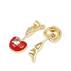 Brass Micro Pave Cubic Zirconia Pendants KK-C095-06G-2