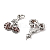 Brass Micro Pave Cubic Zirconia Pendants KK-U060-25P-2