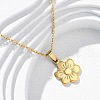 304 Stainless Steel Flower Pendant Necklaces NJEW-H059-30D-G-1