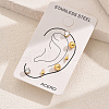 Elegant 3 Pairs Lightning Bolt & Round Stainless Steel Stud Earrings WH4454-2