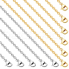 Beebeecraft 20Pcs 2 Colors Ion Plating(IP) 304 Stainless Steel Cable Chain Necklaces Set MAK-BBC0001-11C-1