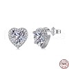 Rhodium Plated 925 Sterling Silver Micro Pave Cubic Zirconia Ear Studs for Women EJEW-P231-62P-4