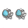Synthetic Turquoise Pendants Settings for Enamel PALLOY-N157-030-2