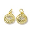 Brass Micro Pave Clear Cubic Zirconia Charms KK-E068-VF067-2