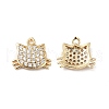 Brass Micro Pave Cubic Zirconia Charms KK-M233-54G-1