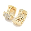 Brass Micro Pave Clear Cubic Zirconia Hoop Earrings for Women EJEW-S228-10G-2