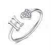 Adjustable Brass Rhinestone Cuff Rings for Women FS-WGEAD33-08-1