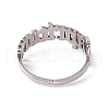 304 Stainless Steel Constellation Open Cuff Ring for Women RJEW-C035-01D-P-3