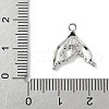 Brass Pave Light Sky Blue and Clear Cubic Zirconia Sea Animal Connector Charms KK-M326-07B-P-3
