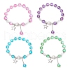 4Pcs 4 Colors Star 304 Stainless Steel Charm Bracelets BJEW-JB11879-2