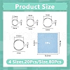 DICOSMETIC 80Pcs 4 Styles 925 Sterling Silver Open Jump Rings STER-DC0001-52S-2