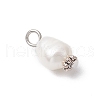 10Pcs 2 Colors Natural Cultured Freshwater Pearl Rice Pendants PALLOY-JF03922-5